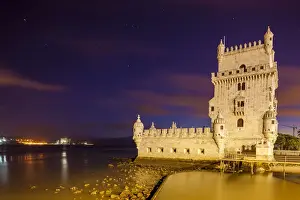 Torre De Belem Portugal Prints: Belem Tower at night