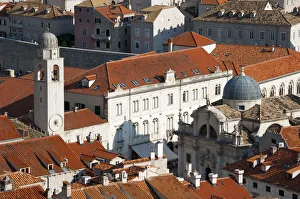Bell tower, City Hall, St Blasius Church, view from the city walls, historic centre Bell tower, City Hall, St Blasius Church, view from the city walls, historic centre