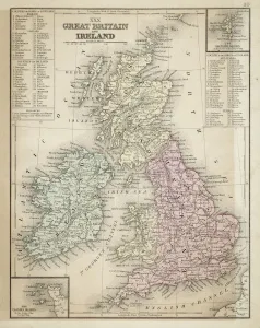 Prints of Mitchell's Modern Atlas - Published by E.H. Butler and Co - Philadelphia 1867 Map Prints: 1867 Mitchell's Modern Atlas Great Britain and Ireland Print