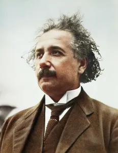 Colourized Portrait Print of Albert Einstein, 1921