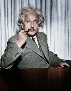 Albert Einstein Smoking Pipe at Princeton University Print