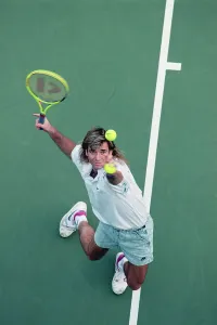 Professional Tennis Players Prints: Andre Agassi Serving