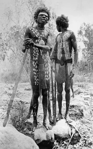 Aboriginal Art Australia Prints: Two Australian Natives Posing Together