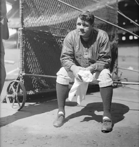 Professional Sports Prints: Babe Ruth Pausing at Practice