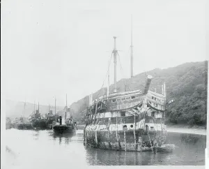 Battle Of Trafalgar Prints: Battle Ship Implacable Being Towed