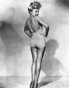 Vintage Swimwear Models Prints: Betty Grable Bathing Suit Pinup, ca. 1942