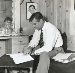 Hollywood Actor Prints: Clark Gable Reading Script