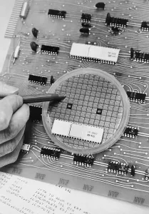 Futuristic Technology Prints: Close up View of Microprocessor Chip