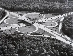 Urban Transportation Scene Prints: Cloverleaf Intersections of Highways
