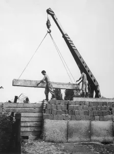 Berlin Wall Construction Prints: Construction Adding to the Berlin Wall