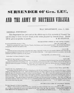 Correspondence Regarding the Surrender of General Robert E. Lee