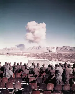 Military Training Exercise Prints: Crowd Observing Explosion