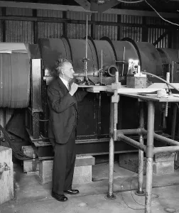 Scientist Portrait Prints: Dr Michelson Checking His Instruments