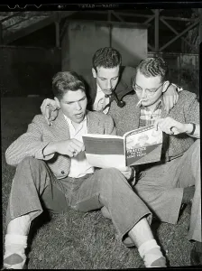 Draftees Study Army Test Preparation Print, 1951