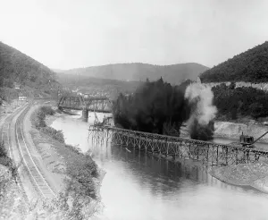 American Engineering History Prints: Dynamite Blast