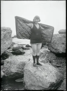 Flapper Posing Print on Beach