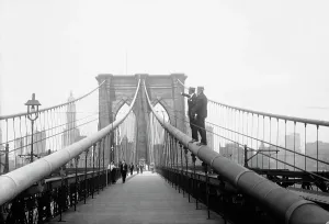 Civil Engineering History Prints: Inspectors on Brooklyn Bridge