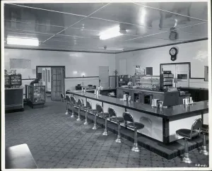 Interior of an Empty Diner Print