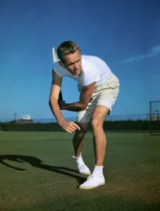 Australian Sports History Prints: Jack Kramer Practicing his Swing