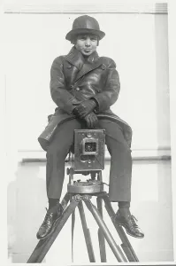 Jackie Coogan Sitting atop Camera Print, ca. 1920s