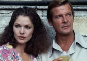 Lois Chiles and Roger Moore Print, Moonraker Photo Call