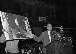 Malcolm X Addresses Harlem Rally in Birmingham, Ala. Print