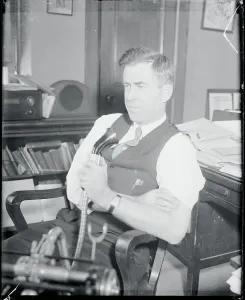 Early 20th Century Technology Prints: Man Using Dictating Machine