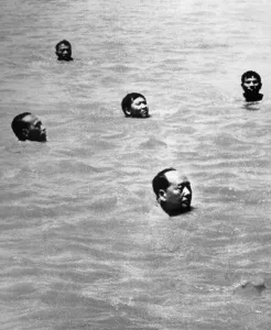 Chairman Mao Prints: Mao Zedong Swims the Yangtze River Print, 1966
