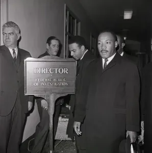 Martin Luther Prints: Martin Luther King Arrives at FBI Office Print