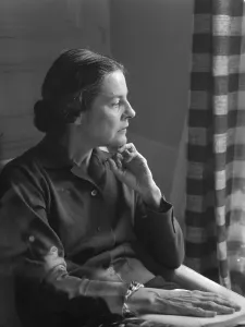 Literary Author Portraits Prints: Mary McCarthy in a Studious Pose