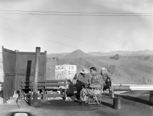 Mining Strike Pickets Print at Copper Mine Entrance
