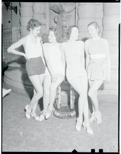 Vintage Swimwear Designs Prints: Models Modeling Bathing Suits