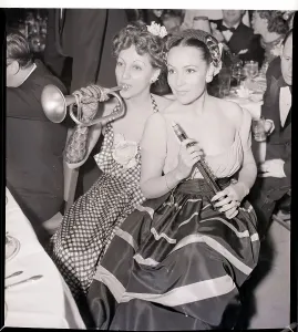 Mrs. Jack Warner and Dolores Del Rio Print (1939)