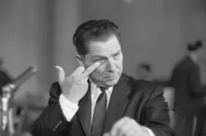 Politic Prints: Portrait of Jimmy Hoffa Print: Senate Rackets Probers