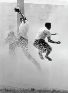 African American Activism Prints: Protesters Sprayed with Fire Hose