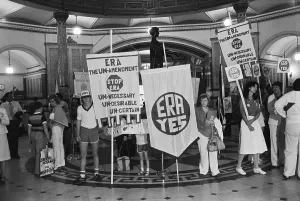 ERA Protesters Stand United in Springfield, IL Print (1980)