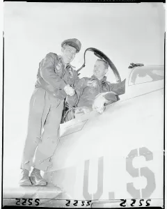 Aircraft History Prints: Robert Ruby Shaking Hands with Robert Scott