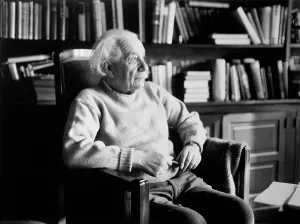 Albert Einstein Prints: Scientist Albert Einstein in Library