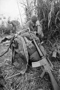 Vietnam War Prints: Vietnam War Print: Soldier Patrols Rocket Belt Area