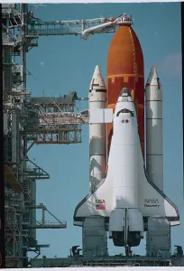 American Space Exploration Prints: Space Shuttle Discovery Preparing for Launch