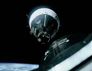 Spacecraft In Orbit Prints: Spacecraft Hovering in Space