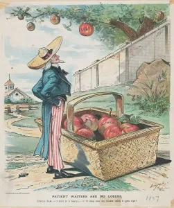American Folk Art Prints: Uncle Sam Observing Cherry Tree
