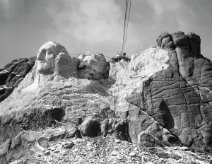 Mount Rushmore National Memorial Prints: View of Mount Rushmore in Progress