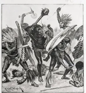 Australian Indigenous Culture Prints: Aborigines Using Primitive Weapons