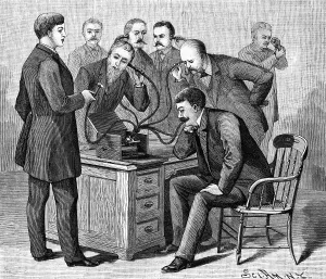 Thomas Alva Edison Image Prints: Edison Presents Phonograph To Eager Men