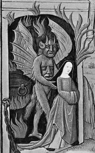 Manuscript Illumination Techniques Prints: Illuminated Image Of Two-Faced Devil
