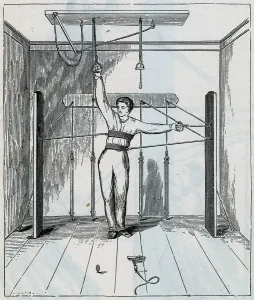 Men's Health And Wellness Prints: Man Using Early Exercise Machine