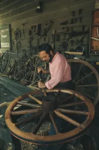 Wheelwright at Work Print, August 1960