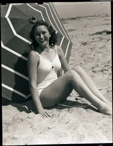 Woman In Swimsuit Prints: Woman in Swimsuit Seated