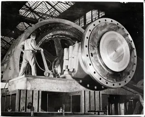 Electricity Generation Prints: Worker Testing Motor
